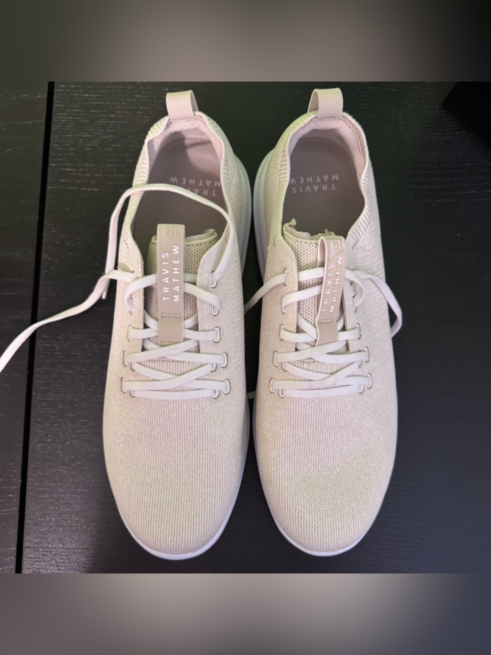 Travis Mathew Men’s Knit Sneakers in Beige